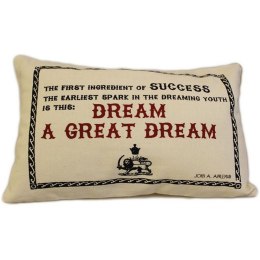 CUSCINI LETTERARI - Copricuscino in Juta lavata / Cotton pillow case GREAT DREAM - Size 38x25cm